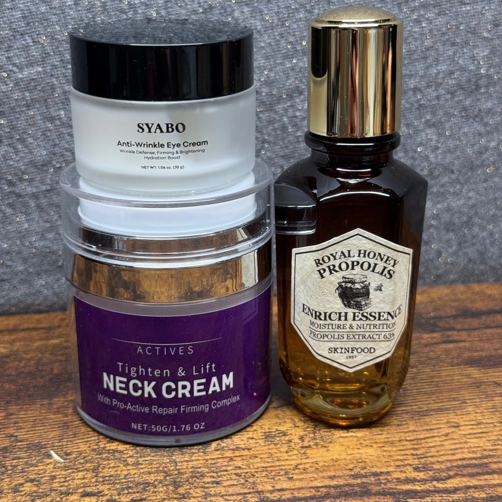 Skin Care Bundle SkinFood Honey Propolis Syabo Eye Cream Actives Neck Cream